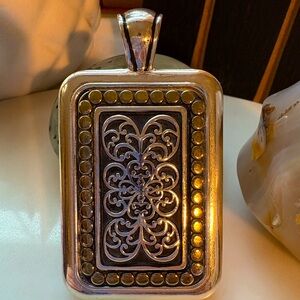 Premier Designs Large Pendant & Earring Set Gold & Silver Tones, Magnetic Clasp